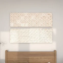 Set Of 2 Wooden Geometric Intricately Carved Wall Decors White - Olivia & May -Home Shop GUEST be258076 a1c1 4fef bebb 54eb8fba93e0