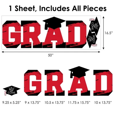 Big Dot Of Happiness Red Graduation Party Decor - Vinyl Wall Decals - Grad 7 Big Dot Of Happiness Red Graduation Party Decor - Vinyl Wall Decals - Grad - Image 5