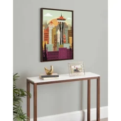 23" X 33" Sylvie Seattle Skyline Framed Canvas Wall Art By Amber Leaders Brown - Kate And Laurel 11 23" X 33" Sylvie Seattle Skyline Framed Canvas Wall Art By Amber Leaders Brown - Kate And Laurel -Home Shop GUEST bffd7762 befb 4550 be03 cdbb7d4bd316