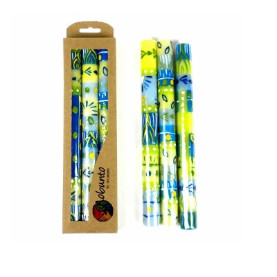 Global Crafts Unscented Hand-Painted Dinner Candles, Boxed Set Of 3 13 Global Crafts Unscented Hand-Painted Dinner Candles, Boxed Set Of 3 - Image 11