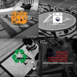 2'x3' ColorStar Deco Grid Door Mat Silver - Bungalow Flooring -Home Shop GUEST c6b6a7a9 4eb4 46e4 adb5 94b131214201 5