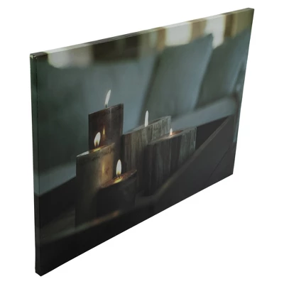 Northlight LED Lighted Faux Driftwood Flickering Candles Canvas Wall Art 15.75" X 23.5” 3 Northlight LED Lighted Faux Driftwood Flickering Candles Canvas Wall Art 15.75" X 23.5”