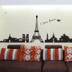 Unique Bargains Self Adhesive Buildings Eifel Tower Sticker Deca PVC Wall Mural 24" X 35" Black 1 Pc -Home Shop GUEST c7deac7c 4b34 4fa3 9fbe 0e63f8e8ee0f