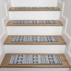 World Rug Gallery Geometric Bohemian Non-Slip Stair Treads -Home Shop GUEST c8ed4ac6 95eb 4857 99b4 89b907c0069f