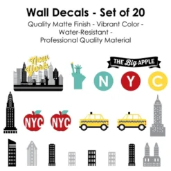 Big Dot Of Happiness NYC Cityscape - Peel And Stick New York Skyline Vinyl Wall Art Stickers - Wall Decals - Set Of 20 11 Big Dot Of Happiness NYC Cityscape - Peel And Stick New York Skyline Vinyl Wall Art Stickers - Wall Decals - Set Of 20 -Home Shop GUEST ca469cae 9317 4acf 9c29 78791963dca4