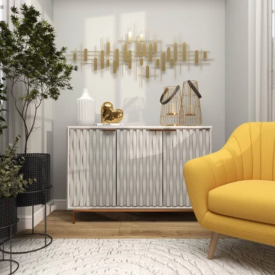 Metal Geometric Narrow Stripes Wall Decor Gold - CosmoLiving By Cosmopolitan 13 Metal Geometric Narrow Stripes Wall Decor Gold - CosmoLiving By Cosmopolitan - Image 11