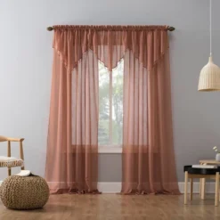 24"x51" Erica Crushed Sheer Voile Ascot Valance - No. 918 -Home Shop GUEST cd80ca25 9fb2 4f5f 888a 639d258fa8c4