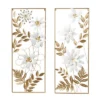 Set Of 2 Metal Floral Wall Decors With Gold Frame - Olivia & May