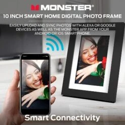 Monster Smart Home 16 GB Digital Photo Frame, High Definition 1280p Smart Picture Frame-8 Inch -Home Shop GUEST cf528cc9 a12b 457e 942e 7b904696e025