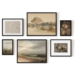 Americanflat 6 Piece Vintage Gallery Wall Art Set - Elm Tree Landscape, The Shore, Woven Silk Textile, Floral Still By Maple + Oak 11 Americanflat 6 Piece Vintage Gallery Wall Art Set - Elm Tree Landscape, The Shore, Woven Silk Textile, Floral Still By Maple + Oak -Home Shop GUEST d075d62e deca 4d03 9d2b 010a85e0dd10