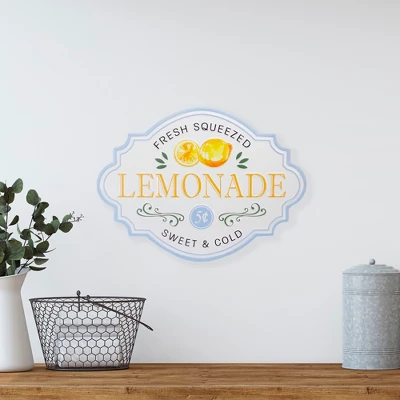 Northlight 15.25" White And Blue "Fresh Squeezed Lemonade" Metal Sign Spring Wall Decor 3 Northlight 15.25" White And Blue "Fresh Squeezed Lemonade" Metal Sign Spring Wall Decor