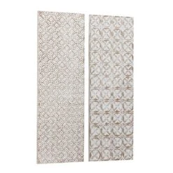 Set Of 2 Wooden Geometric Intricately Carved Wall Decors White - Olivia & May -Home Shop GUEST d22b409b b00a 4058 ac74 4de8d80ceb66