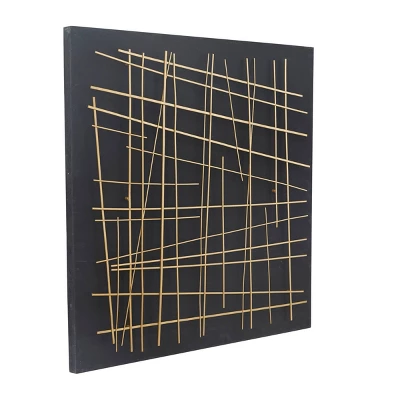 Metal Geometric Overlapping Lines Wall Decor With Black Backing Gold - CosmoLiving By Cosmopolitan 6 Metal Geometric Overlapping Lines Wall Decor With Black Backing Gold - CosmoLiving By Cosmopolitan - Image 4