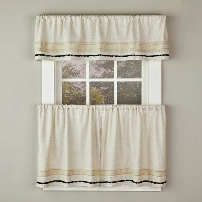 Subtle Stripe Room Darkening Rod Pocket Window Tier Pair Linen By SKL Home 6 Subtle Stripe Room Darkening Rod Pocket Window Tier Pair Linen By SKL Home - Image 4