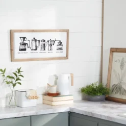 Metal Kitchen Wall Decor With Brown Frame White - Olivia & May -Home Shop GUEST d51a4146 3043 4910 9e00 c066eb1c9fed