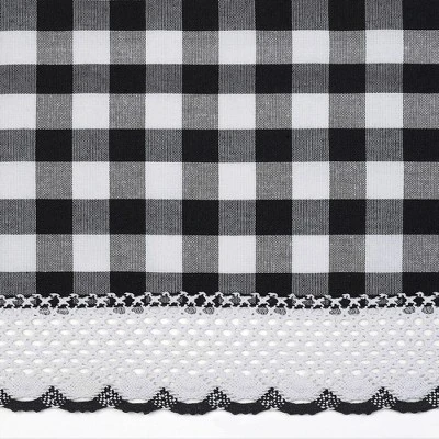 Kate Aurora Complete 3 Piece Country Farmhouse Plaid Gingham Black & White Buffalo Check Kitchen Curtain Tier & Valance Set 3 Kate Aurora Complete 3 Piece Country Farmhouse Plaid Gingham Black & White Buffalo Check Kitchen Curtain Tier & Valance Set