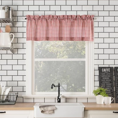 Parkham Farmhouse Plaid Rod Pocket Semi-Sheer Kitchen Curtain Valance And Tiers Set - No. 918 10 Parkham Farmhouse Plaid Rod Pocket Semi-Sheer Kitchen Curtain Valance And Tiers Set - No. 918 - Image 8