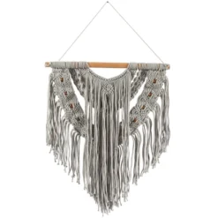 Cotton Macrame Intricately Weaved Wall Decor With Beaded Fringe Tassels - Olivia & May -Home Shop GUEST d5e84dfb 46e0 4d0c 9c32 225c05054d79