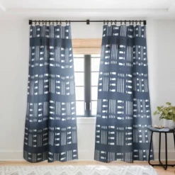 CoastL Studio Mudcloth Classic Blue Single Panel Sheer Window Curtain - Deny Designs -Home Shop GUEST d6e0ffc2 da86 4a9b 8ed9 62d33d3213e4