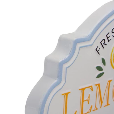 Northlight 15.25" White And Blue "Fresh Squeezed Lemonade" Metal Sign Spring Wall Decor 5 Northlight 15.25" White And Blue "Fresh Squeezed Lemonade" Metal Sign Spring Wall Decor - Image 3