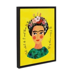 18" X 24" Sylvie Frida Framed Canvas Wall Art By Mia Charro Black - DesignOvation