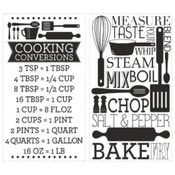 Cooking Conversions Peel And Stick Wall Decal Black/White - RoomMates