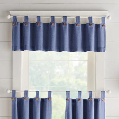 Tucker Solid Button Tab Top Window Kitchen Valance - Elrene Home Fashions 6 Tucker Solid Button Tab Top Window Kitchen Valance - Elrene Home Fashions - Image 4