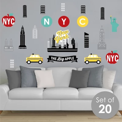 Big Dot Of Happiness NYC Cityscape - Peel And Stick New York Skyline Vinyl Wall Art Stickers - Wall Decals - Set Of 20 2 Big Dot Of Happiness NYC Cityscape - Peel And Stick New York Skyline Vinyl Wall Art Stickers - Wall Decals - Set Of 20