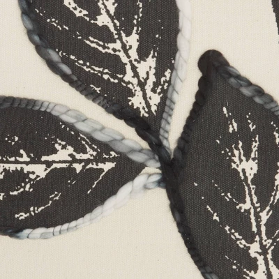 20"x20" Oversize Embroidered Leaves Square Throw Pillow - Mina Victory 4 20"x20" Oversize Embroidered Leaves Square Throw Pillow - Mina Victory - Image 2