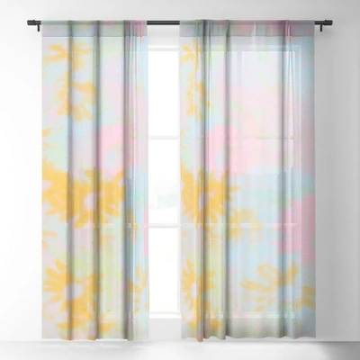 SunshineCanteen Gentle Flowers Single Panel Sheer Window Curtain - Deny Designs 3 SunshineCanteen Gentle Flowers Single Panel Sheer Window Curtain - Deny Designs