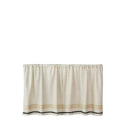 Subtle Stripe Room Darkening Rod Pocket Window Tier Pair Linen By SKL Home 7 Subtle Stripe Room Darkening Rod Pocket Window Tier Pair Linen By SKL Home - Image 5