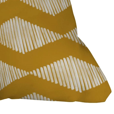 16"x16" Leah Keggi Acoustic Wave Mustard Square Throw Pillow White - Deny Designs 4 16"x16" Leah Keggi Acoustic Wave Mustard Square Throw Pillow White - Deny Designs - Image 2