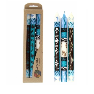 Global Crafts Unscented Hand-Painted Dinner Candles, Boxed Set Of 3 17 Global Crafts Unscented Hand-Painted Dinner Candles, Boxed Set Of 3 - Image 15