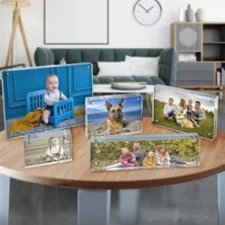 Azar Displays Clear Acrylic Magnetic Photo Frame Block 5" X 7" Vertical/Horizontal -Home Shop GUEST e3ebee84 7b6f 439e a765 9c9913bf3f7d