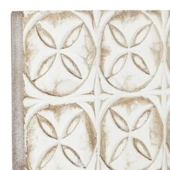 Set Of 2 Wooden Geometric Intricately Carved Wall Decors White - Olivia & May -Home Shop GUEST e40f7193 a204 4449 91dd 38ac1dc82819