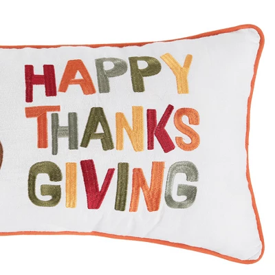 C&F Home 12" X 24" Happy Thanksgiving Turkey Embroidered Fall Throw Pillow 3 C&F Home 12" X 24" Happy Thanksgiving Turkey Embroidered Fall Throw Pillow