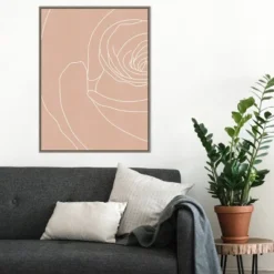 22" X 30" Blush Flowers III By Sarah Leonard Framed Canvas Wall Art Gray Wash - Amanti Art -Home Shop GUEST e4acf1bc 61aa 4e2a 843b 42a6df880b8a