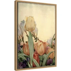 16" X 23" Garden Fantasy I Tulip Framed Canvas Wall Art - Amanti Art