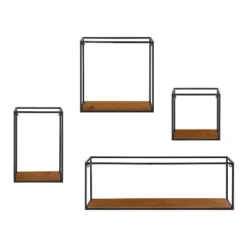 4pc Mallory Wood And Metal Wall Shelf Set Rustic Brown - Kate & Laurel All Things Decor 10 4pc Mallory Wood And Metal Wall Shelf Set Rustic Brown - Kate & Laurel All Things Decor -Home Shop GUEST e69d2cd8 5692 4ee6 963b f1c6bfb2cc53
