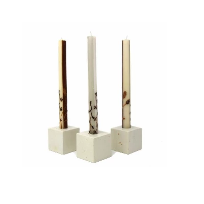 Global Crafts Unscented Hand-Painted Dinner Candles, Boxed Set Of 3 4 Global Crafts Unscented Hand-Painted Dinner Candles, Boxed Set Of 3 - Image 2