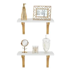18" Corblynd Traditional Wood Wall Shelf White - Kate & Laurel All Things Decor -Home Shop GUEST ea6a2b72 1efe 4033 8bb8 f8258391e26f