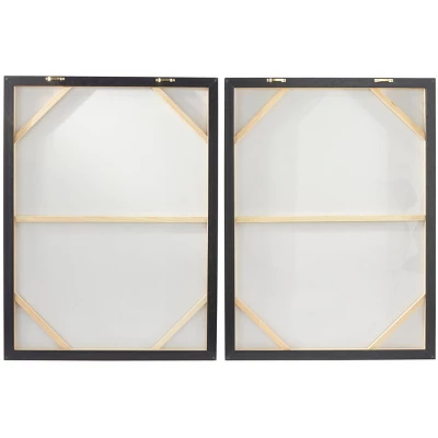 Set Of 2 Contemporary Canvas Abstract Framed Wall Arts With Black Frames White - Olivia & May 8 Set Of 2 Contemporary Canvas Abstract Framed Wall Arts With Black Frames White - Olivia & May - Image 6