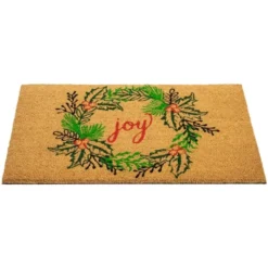 Northlight Natural Coir "Joy" Wreath Christmas Doormat 18" X 30" -Home Shop GUEST f1457763 d4ee 4269 931d b3fe02d9f477