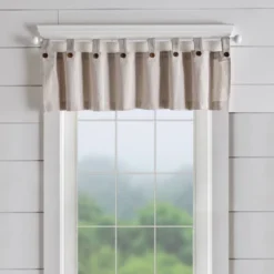 Tucker Ticking Stripe Button Tab Top Window Kitchen Valance - Elrene Home Fashions -Home Shop GUEST f1e70ca2 9916 482f ba9d d52c78fe890a