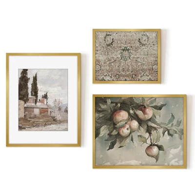 Americanflat 3 Piece Vintage Gallery Wall Art Set - Apple Tree Watercolor, Southern Austria, Afghan Rug By Maple + Oak 7 Americanflat 3 Piece Vintage Gallery Wall Art Set - Apple Tree Watercolor, Southern Austria, Afghan Rug By Maple + Oak - Image 5