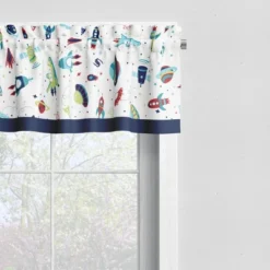 Bacati - Space Multicolor Boys Cotton Window Valance
