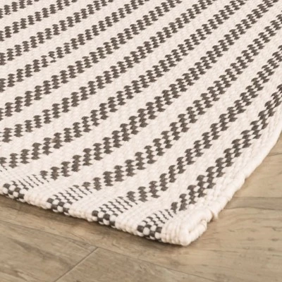 Home Conservatory Pinstripe Handwoven Indoor/Outdoor Area Rug 5 Home Conservatory Pinstripe Handwoven Indoor/Outdoor Area Rug - Image 3
