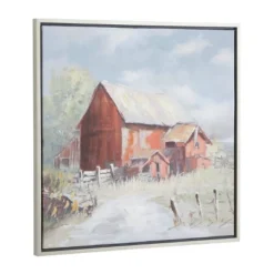 Canvas Landscape Barn Framed Wall Art With Silver Frame Multi Colored - Olivia & May -Home Shop GUEST f58cb0bf f22f 4ad2 b15d 5e7b97139b7f