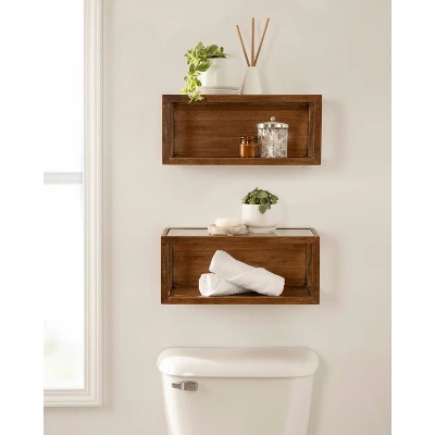 18" X 8" Wessler Decorative Wood Box Shelf Rustic Brown - Kate & Laurel All Things Decor 8 18" X 8" Wessler Decorative Wood Box Shelf Rustic Brown - Kate & Laurel All Things Decor - Image 6