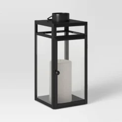 24" X 8" Decorative Metal Lantern Candle Holder Black - Threshold™ -Home Shop GUEST f7a37f39 b593 42a1 9146 273a97636d2a